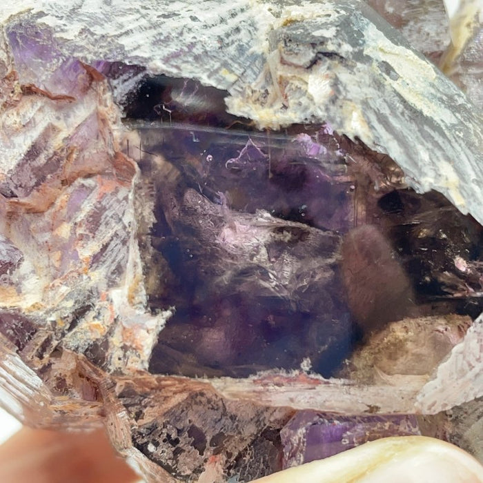 Skeletal Super7 Amethyst Enhydro Crystal Specimen