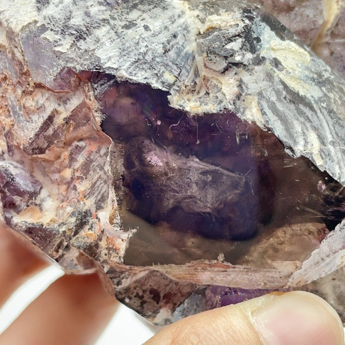 Skeletal Super7 Amethyst Enhydro Crystal Specimen