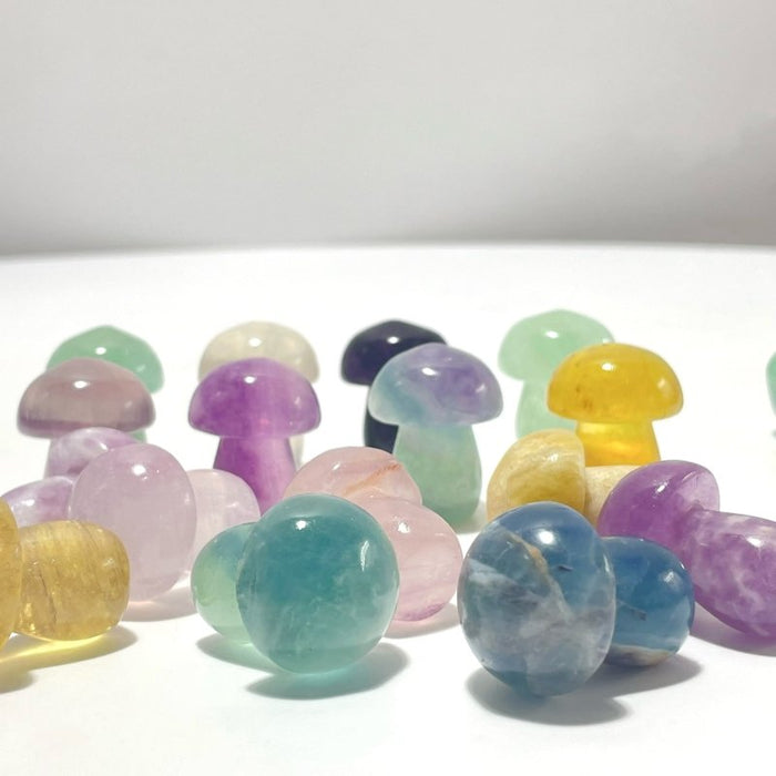 Small Colorful Fluorite Mushroom Carving Wholesale