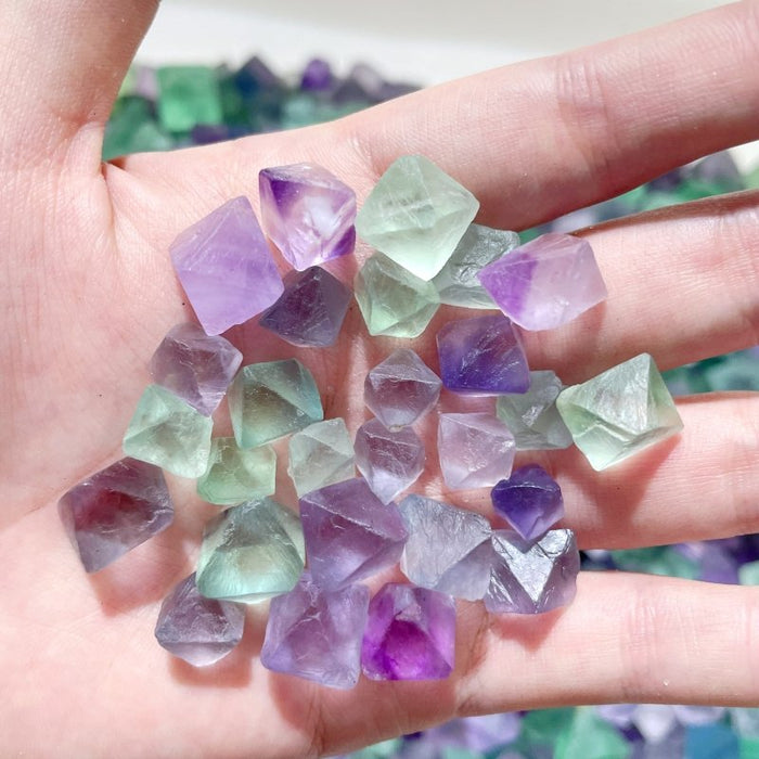 Small Colourful Fluorite Raw Octahedron
