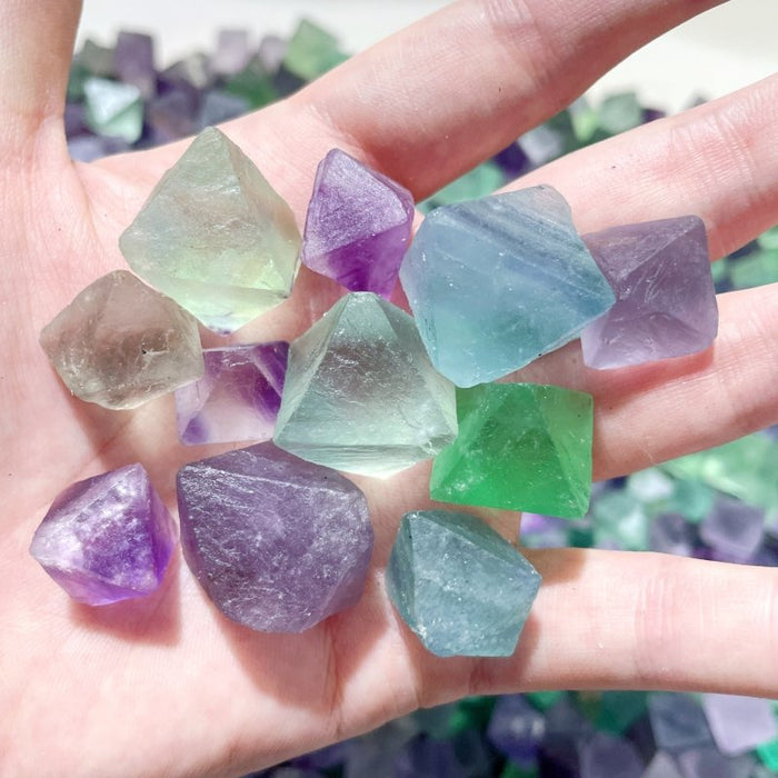 Small Colourful Fluorite Raw Octahedron