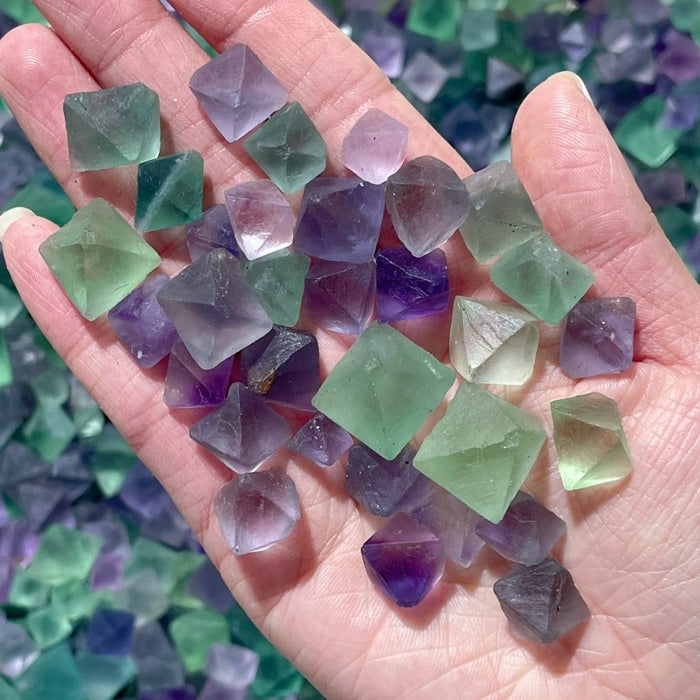 Small Colourful Fluorite Raw Octahedron