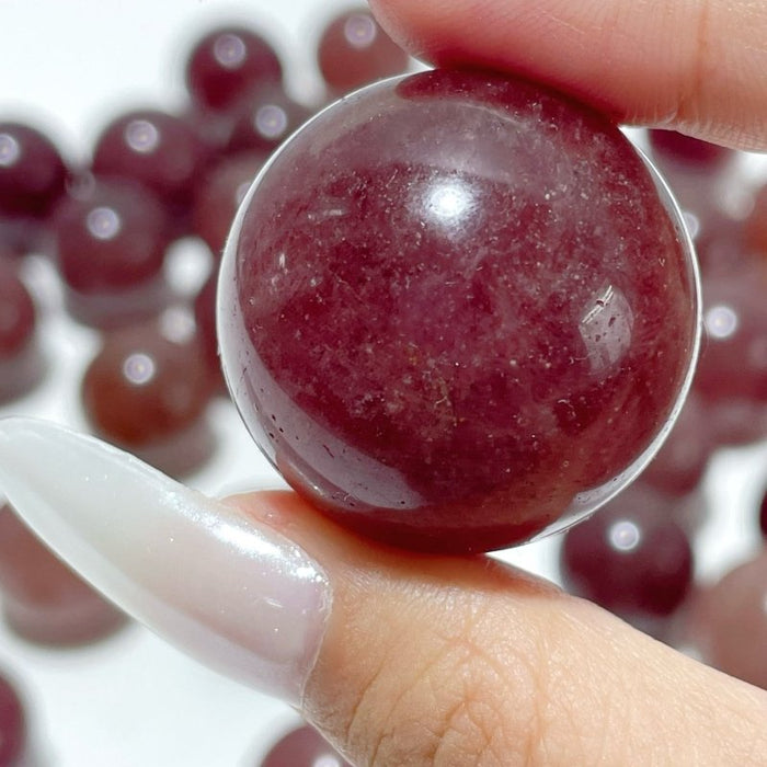 Small Strawberry Quartz Spheres Ball Crystal Wholesale