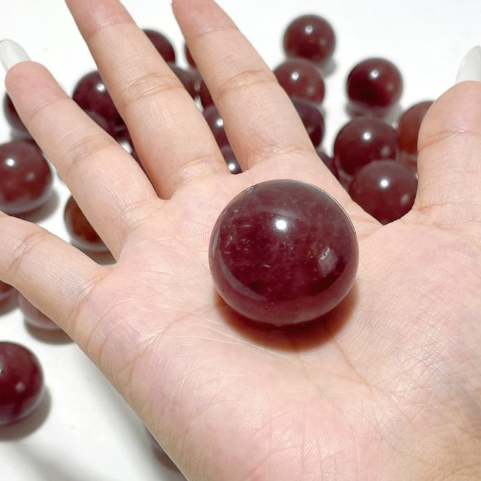 Small Strawberry Quartz Spheres Ball Crystal Wholesale