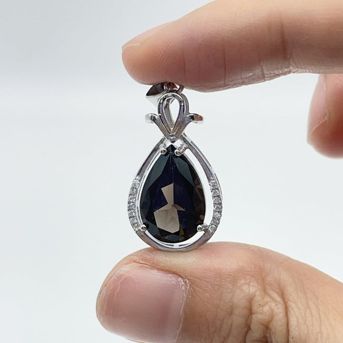 Smoky Quartz Teardrop Cut Faceted Pendant Wholesale #1