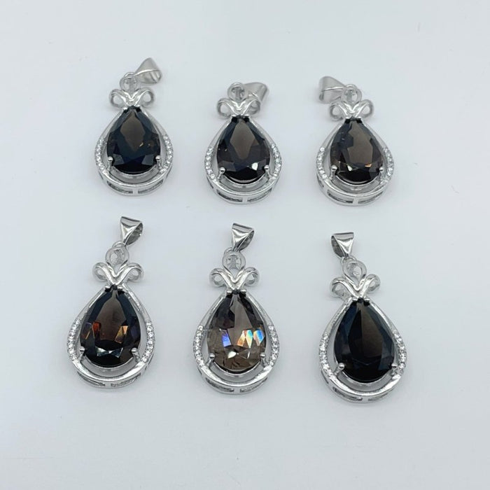 Smoky Quartz Teardrop Cut Faceted Pendant Wholesale #1