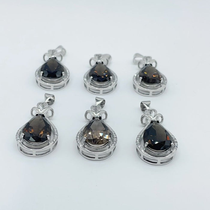 Smoky Quartz Teardrop Cut Faceted Pendant Wholesale #1