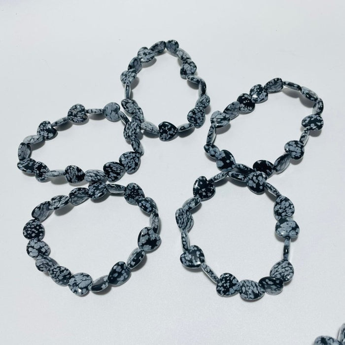 Snowflake Obsidian Heart Bracelet Wholesale