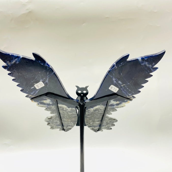 Sodalite Symmetry Wing Carving With Stand