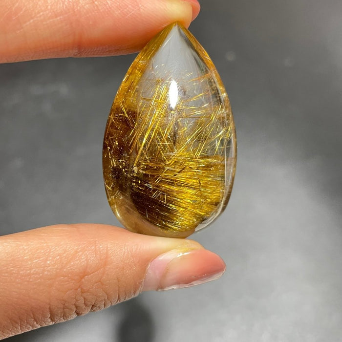 Spark Golden Rutile Teardrop Pendant