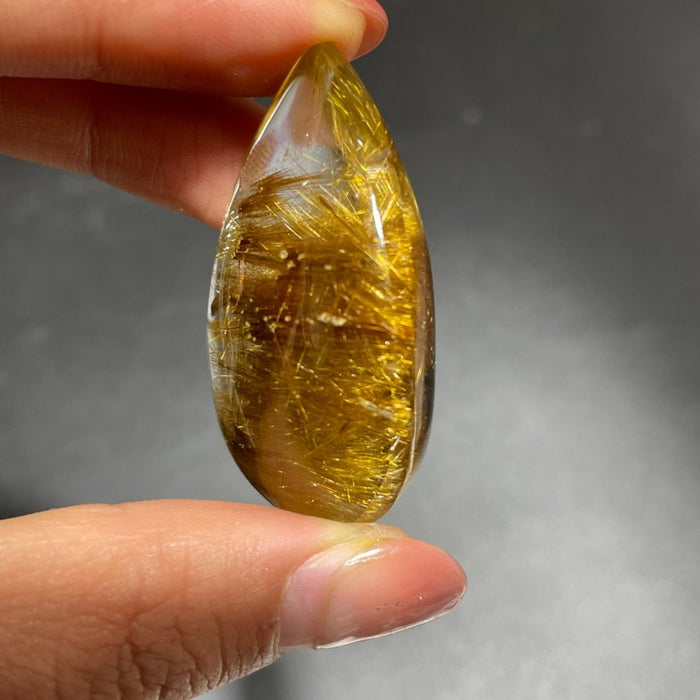 Spark Golden Rutile Teardrop Pendant