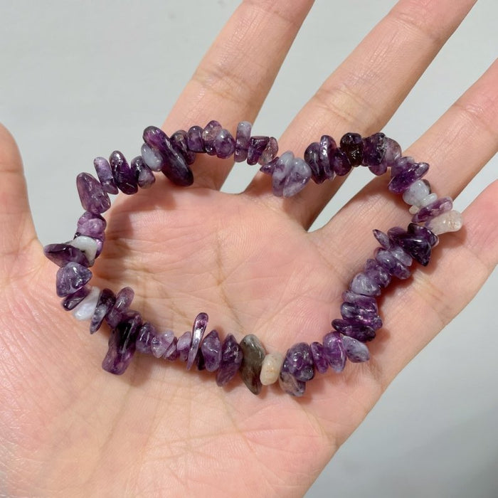 Spark Lepidolite Chip Bracelets Wholesale