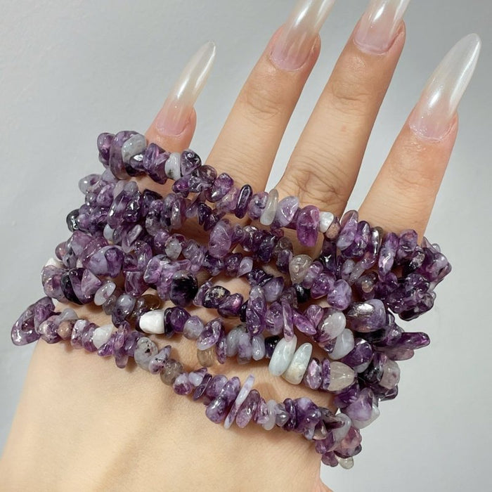 Spark Lepidolite Chip Bracelets Wholesale