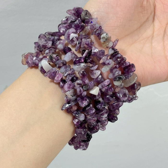 Spark Lepidolite Chip Bracelets Wholesale