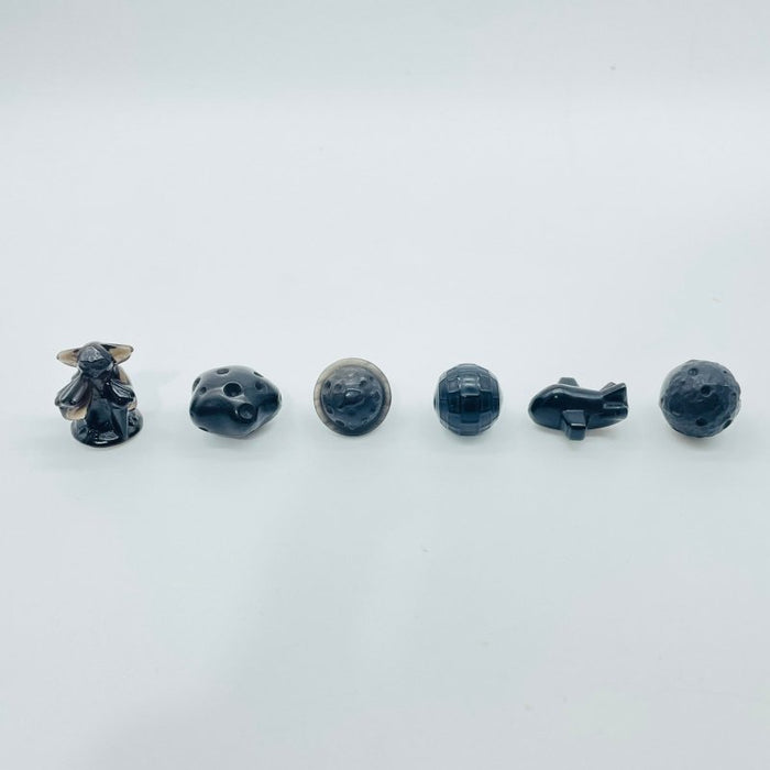 Star Wars Mini Black Obsidian Carving Wholesale Death Star Baby Yoda Starfighter