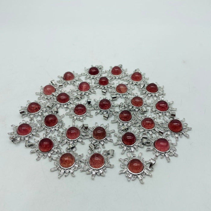 Strawberry Quartz Sun Shape Pendant Crystal Wholesale
