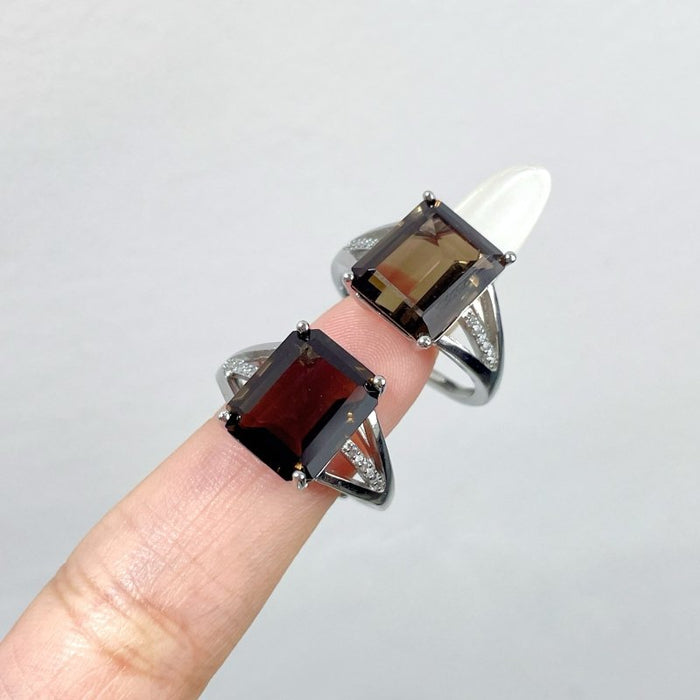 Sugar Cube Smoky Quartz Ring Wholesale