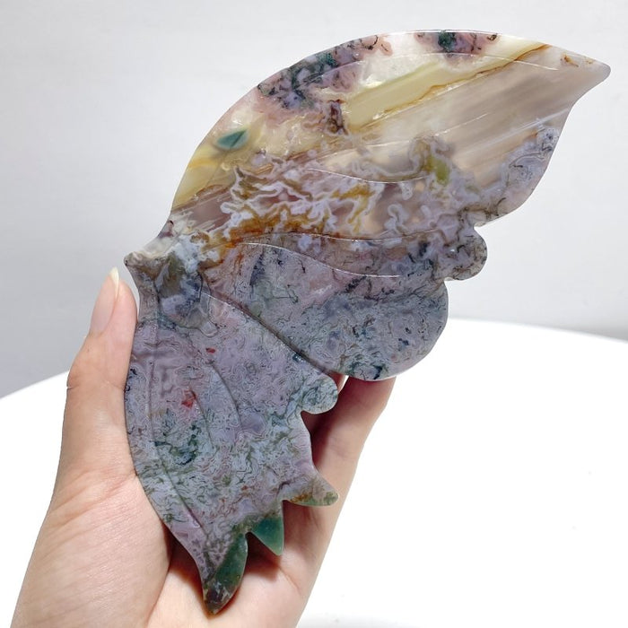 Symmetry Butterfly Wing With Stand Ocean Jasper