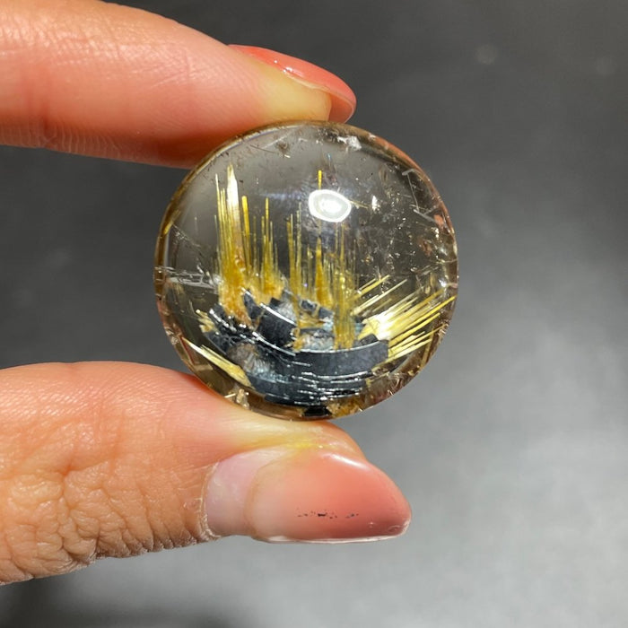 Titanium Flower Rutile Round Shape Pendant