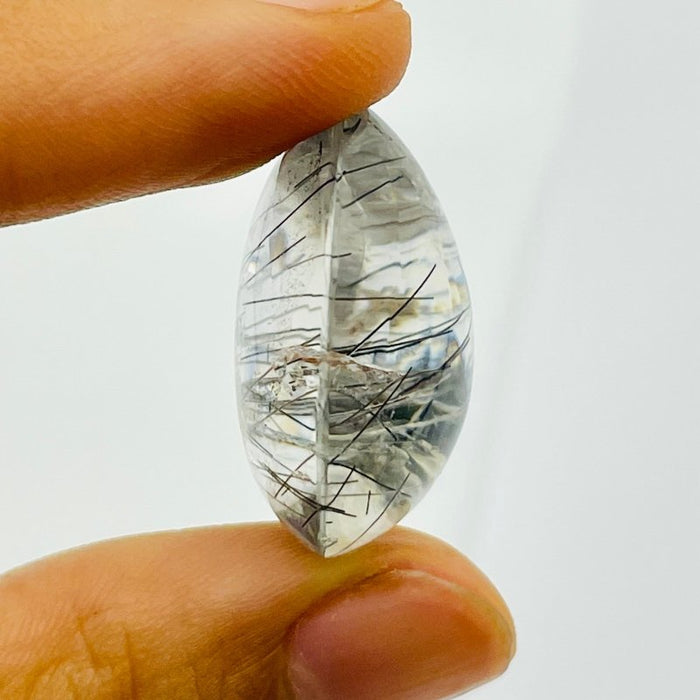 Unique Black Rutile Quartz In Quartz Teardrop Shape DIY Pendant