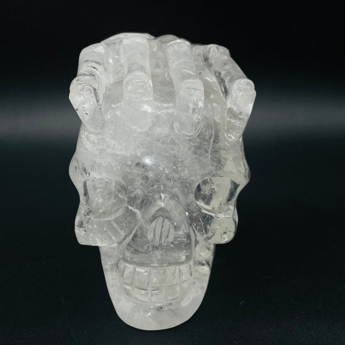 Unique Clear Quartz Skull With Hand Carving