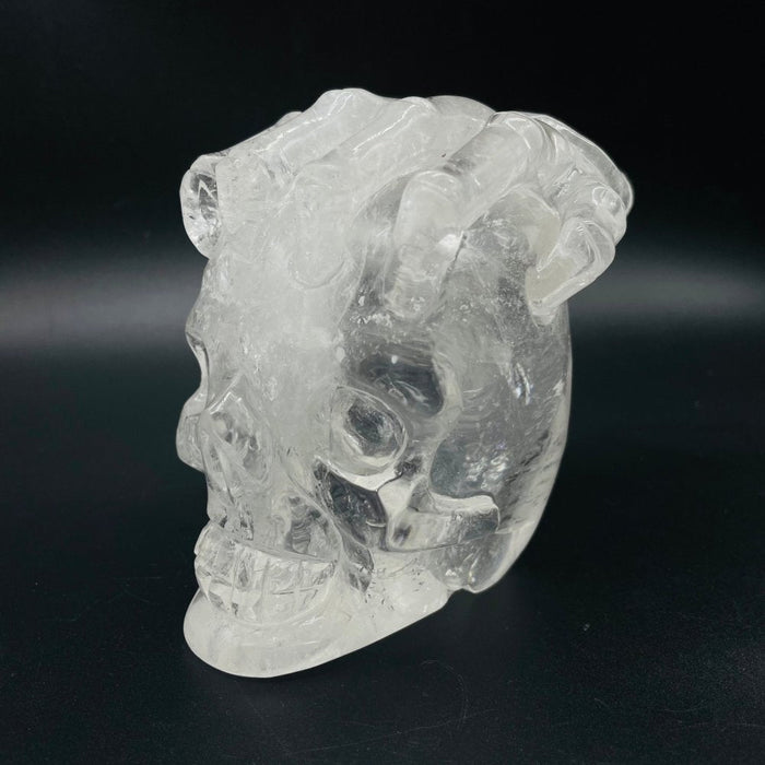 Unique Clear Quartz Skull With Hand Carving