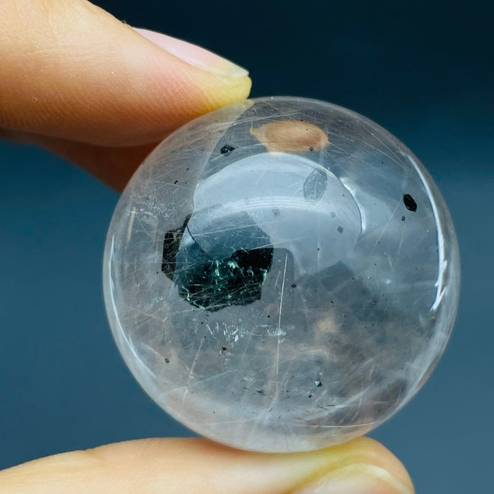 Unique Clear Quartz With Mica And Rutile Sphere
