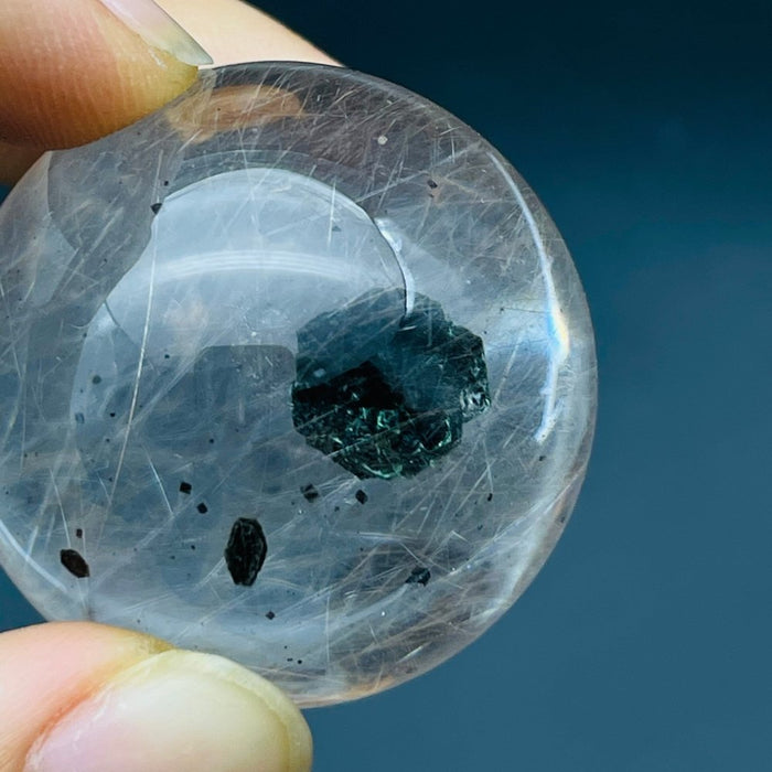 Unique Clear Quartz With Mica And Rutile Sphere