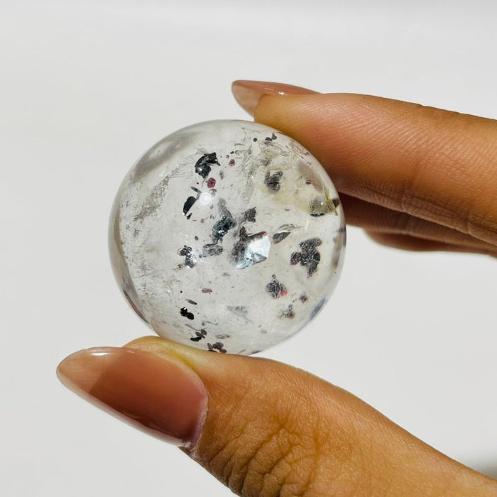 Unique Clear Quartz With Red Mica Sphere