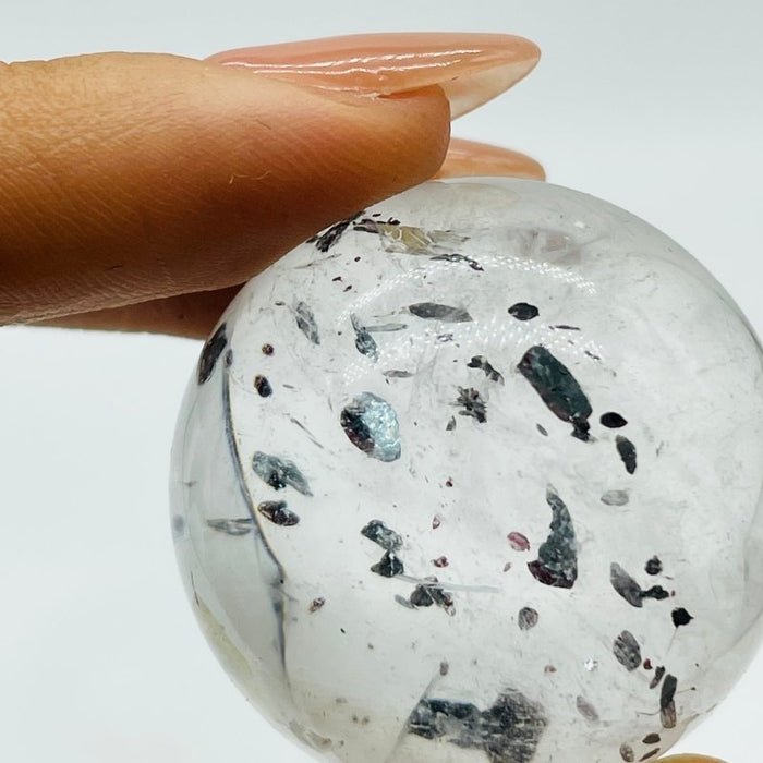 Unique Clear Quartz With Red Mica Sphere