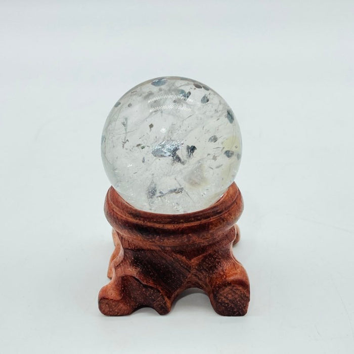 Unique Clear Quartz With Red Mica Sphere