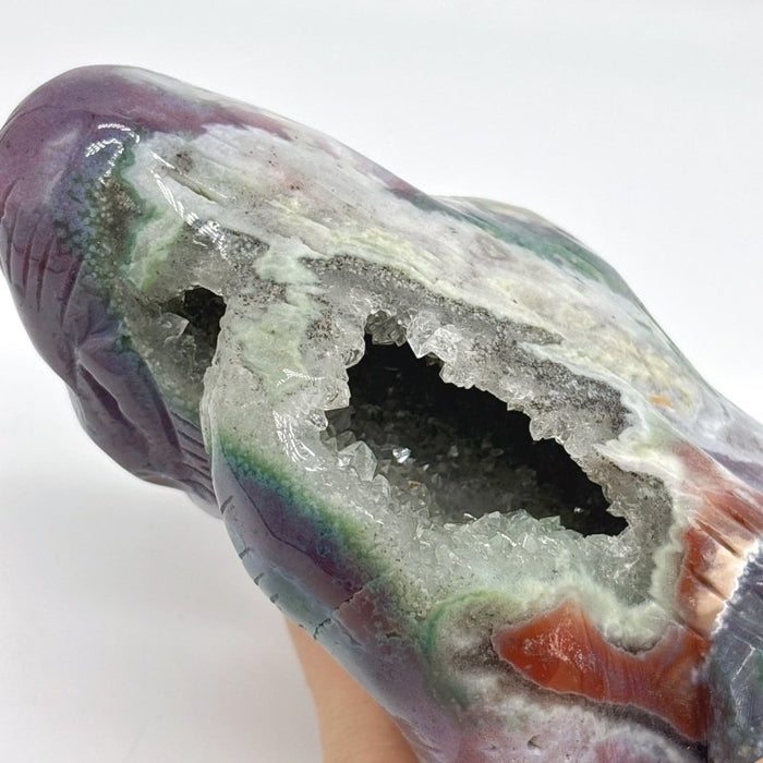 Unique Geode Ocean Jasper Chimpanzees Carving