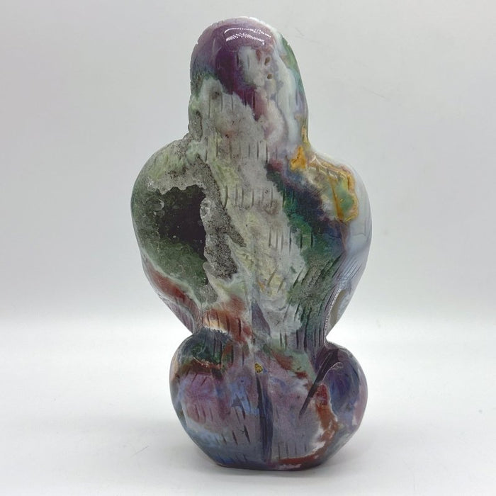 Unique Geode Ocean Jasper Chimpanzees Carving