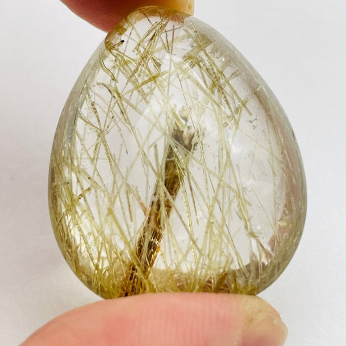 Unique Green Tourmaline In Clear Quartz Teardrop DIY Pendant Jewelry Making