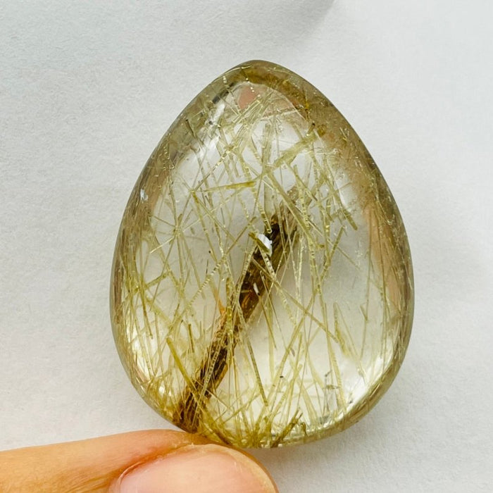 Unique Green Tourmaline In Clear Quartz Teardrop DIY Pendant Jewelry Making