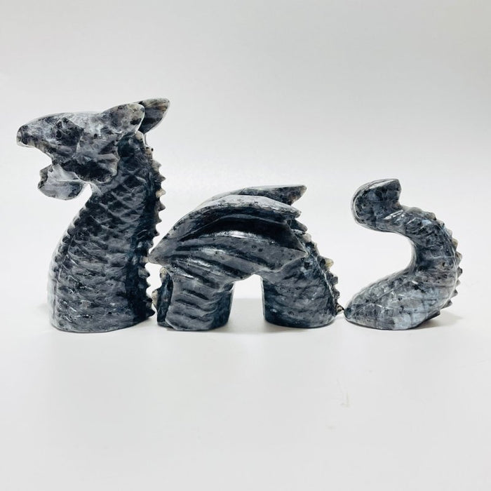 Unique Larvikite Stone Combination Dragon Carving Wholesale