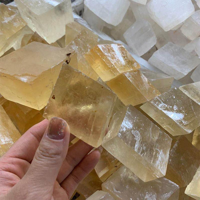 Raw Yellow Honey And White Calcite Wholesale