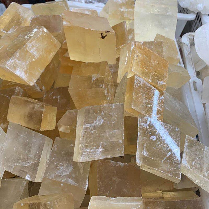 Raw Yellow Honey And White Calcite Wholesale
