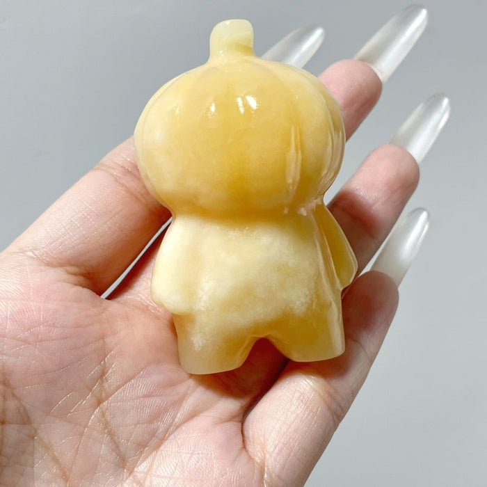 Yellow Calcite Halloween Baby Pumpkin Carving Wholesale
