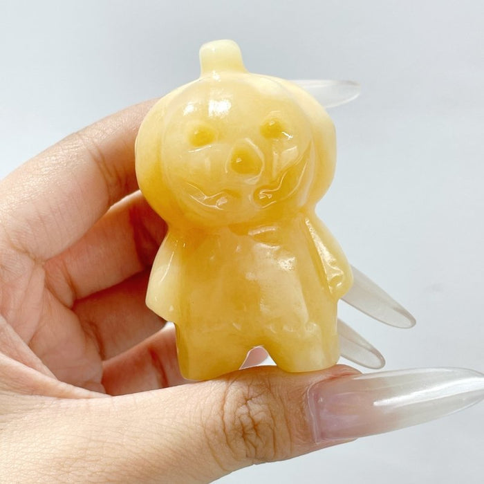 Yellow Calcite Halloween Baby Pumpkin Carving Wholesale