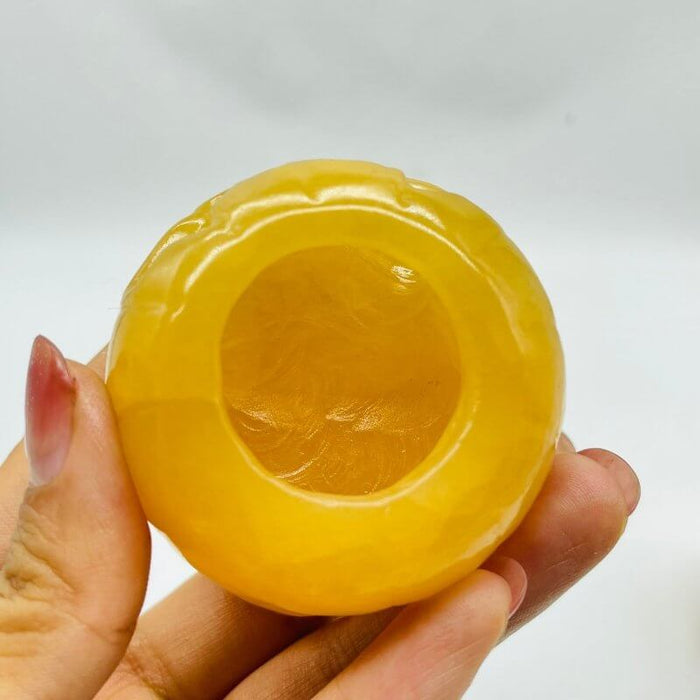 Yellow Calcite Halloween Pumpkin Wizard Carving Wholesale