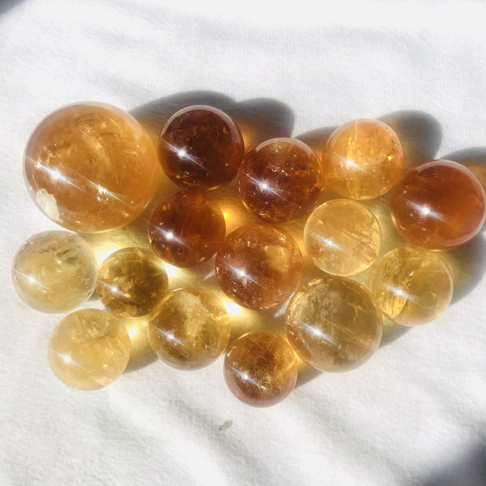 Yellow Calcite Honey Calcite Rainbow Spheres