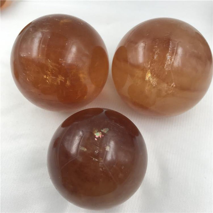 Yellow Calcite Honey Calcite Rainbow Spheres