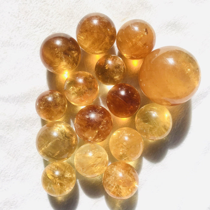Yellow Calcite Honey Calcite Rainbow Spheres
