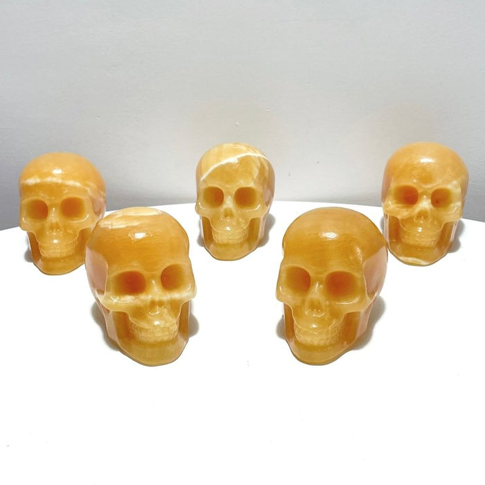 Yellow Calcite Skull Carving Wholesale