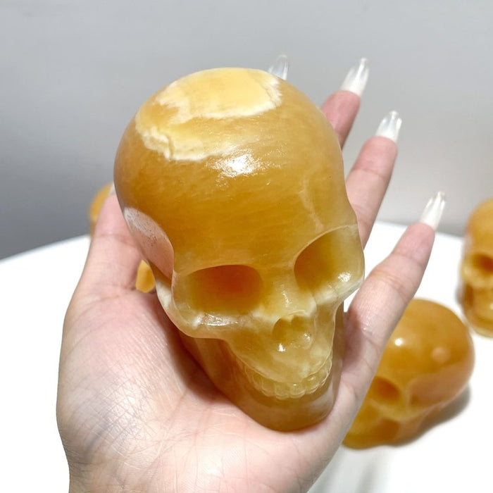 Yellow Calcite Skull Carving Wholesale