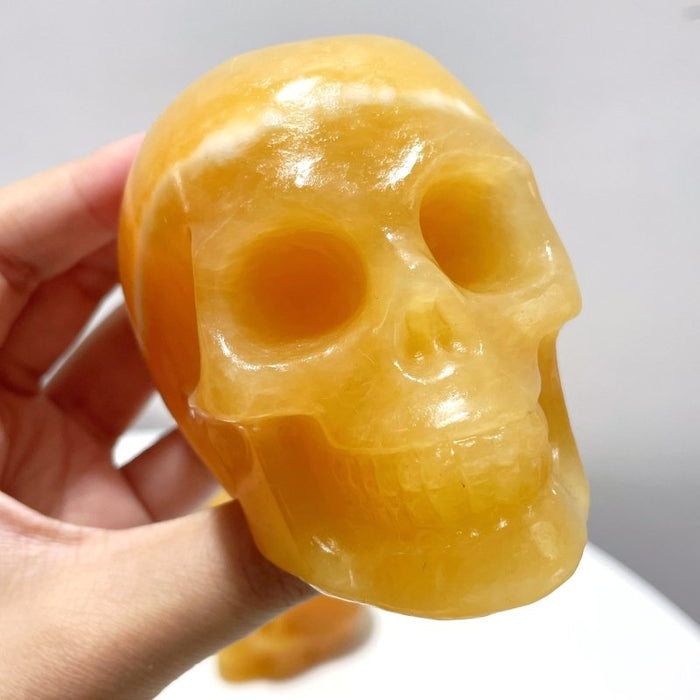 Yellow Calcite Skull Carving Wholesale