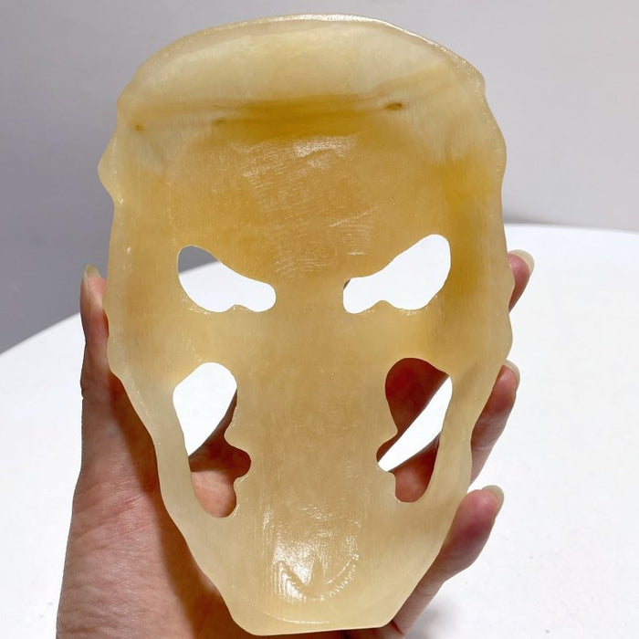 Yellow Calcite Skull Large Mask Carving Wholesale