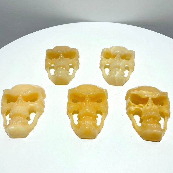 Yellow Calcite Skull Large Mask Carving Wholesale