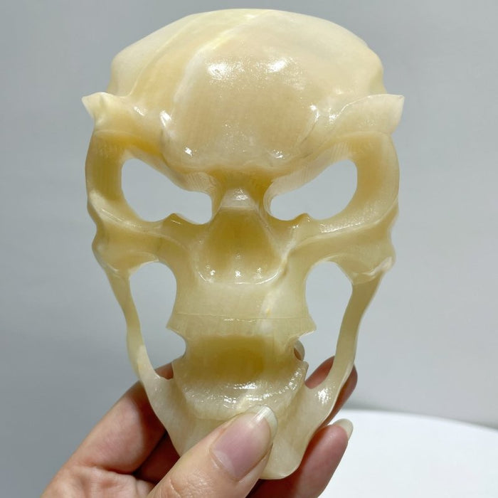 Yellow Calcite Skull Large Mask Carving Wholesale